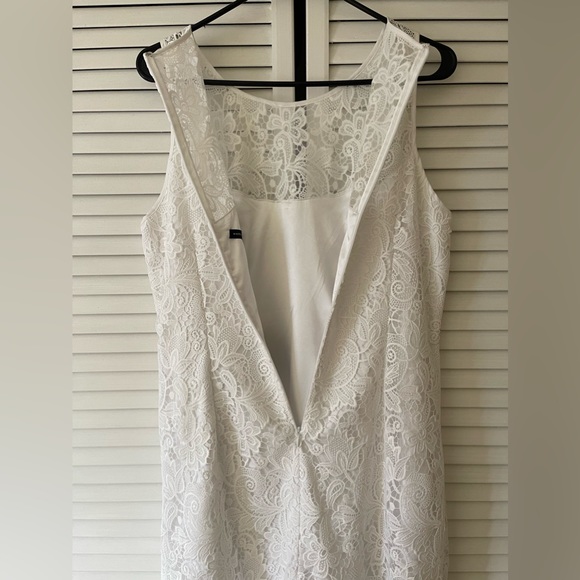 White House Black Market White Lace Dress Midi Length Size 10 NEW - Picture 6 of 6
